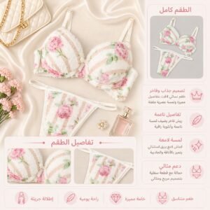 طقم نسائي فرو ناعم بنقشات مميزة – تشكيلة ألوان