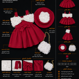 فستان بناتي princess rose طقم كامل
