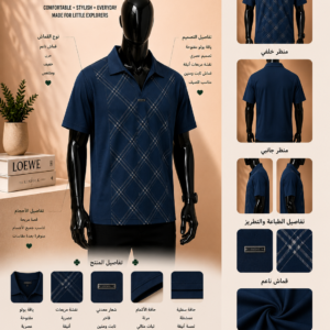 قميص بولو zegna summer الكحلي – ستايل صيفي فاخ