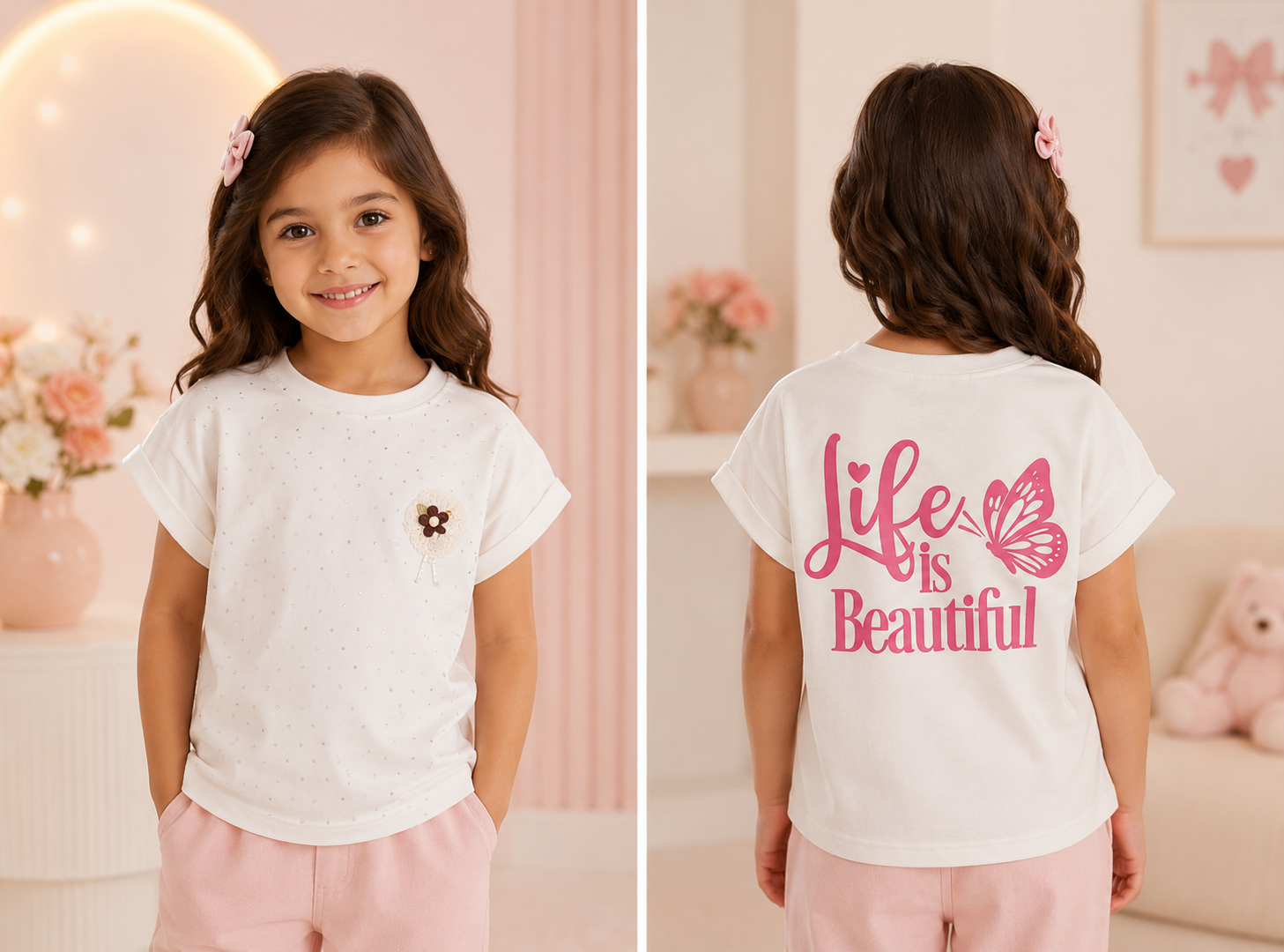 8963d0ae-f21f-431a-bb9b-4c5d951059e1-4 تيشيرت بناتي life is beautiful ستراس